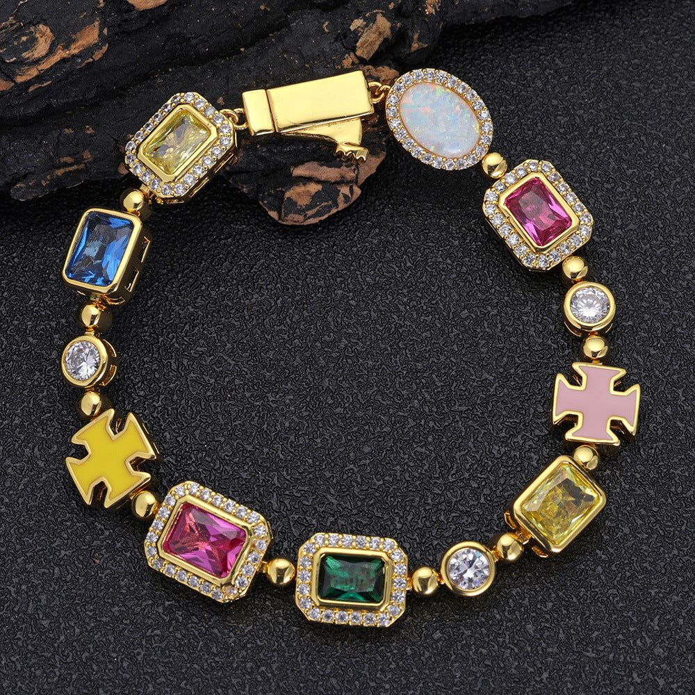 Hip Hop Color Gemstone Jewelry Bracelet Female Accessories Mein Shop