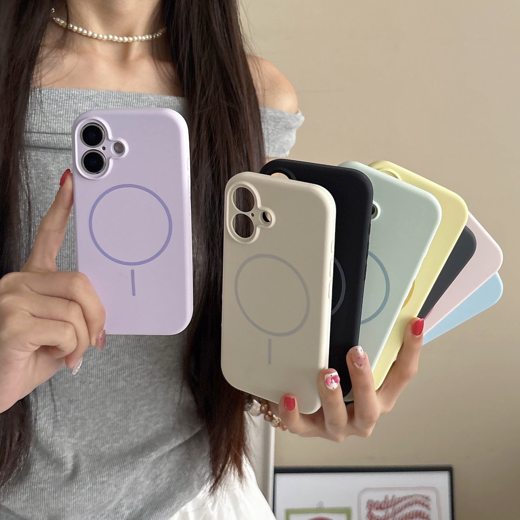 Applicable To 17 Fine Circle Magnetic Phone Case Liquid Silicone Mein Shop