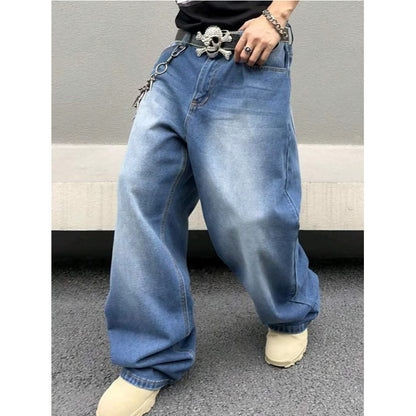 Men's Jeans Autumn And Winter Straight Loose Wash Mein Shop