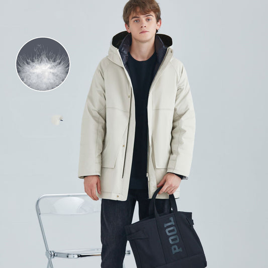 Herren Daunenjacke mit Kapuze – Lang & Wärmend