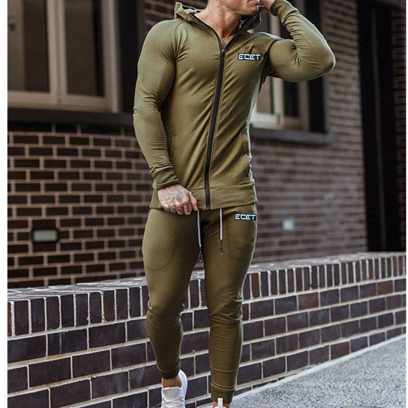 Muscle Autumn Winter Fitness Outdoor Training Jacket Pants Set Mein Shop