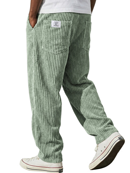 Men's Retro Corduroy Loose Straight-Leg Pants Mein Shop