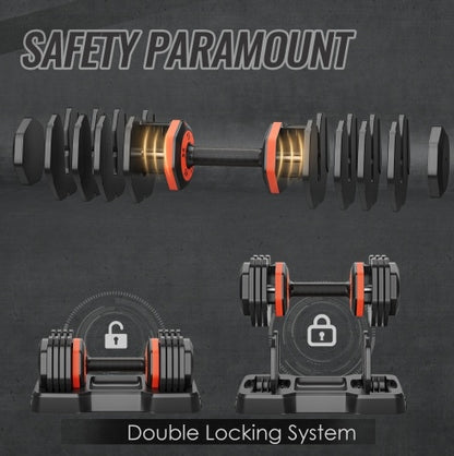 Adjustable Dumbbell Set, 10 In 1 Free Dumbbell For Men And Women, Black Dumbbell For Home Gym, Full Body Workout Fitness, Fast Adjust By Turning Handle 10 Gears55 LB Mein Shop