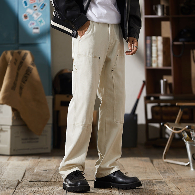 Klassische Herren Jeans – Weiß, Gerade & Zeitlos