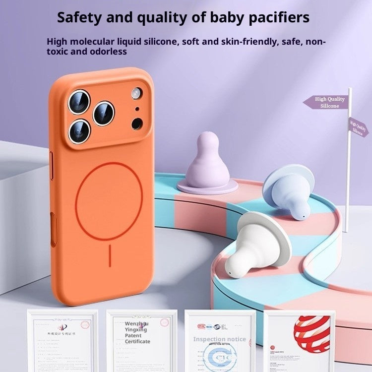 Applicable To 17 Fine Circle Magnetic Phone Case Liquid Silicone Mein Shop