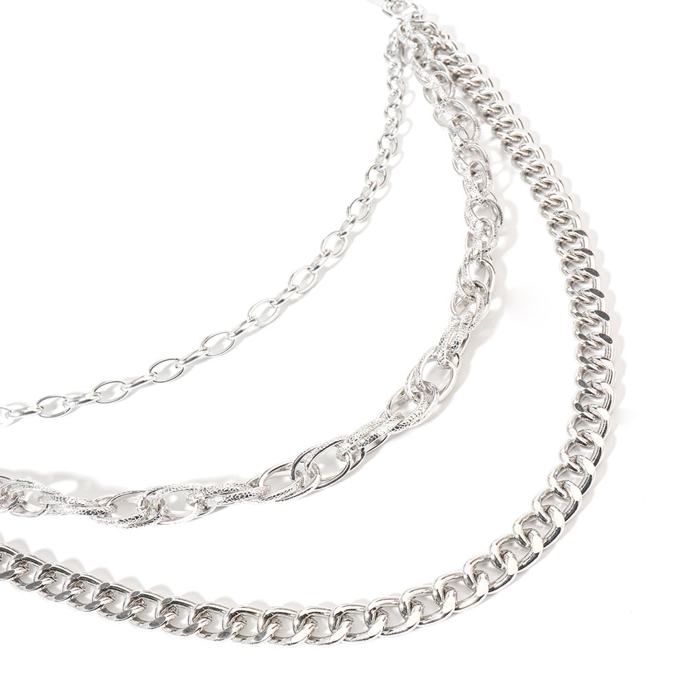 Hip Hop Fashion Pants Chain Men And Women Advanced Sense Multi Ring Silver Metal Chain Heavy Metal Industrial Style Jeans Hip-hop Accessories Mein Shop